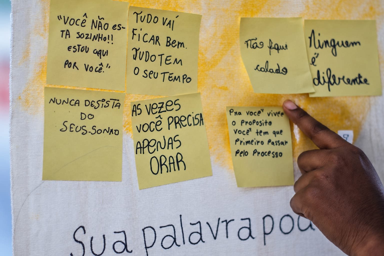 Frase de valorização da vida no percurso do Tamu Junto Viva Mais